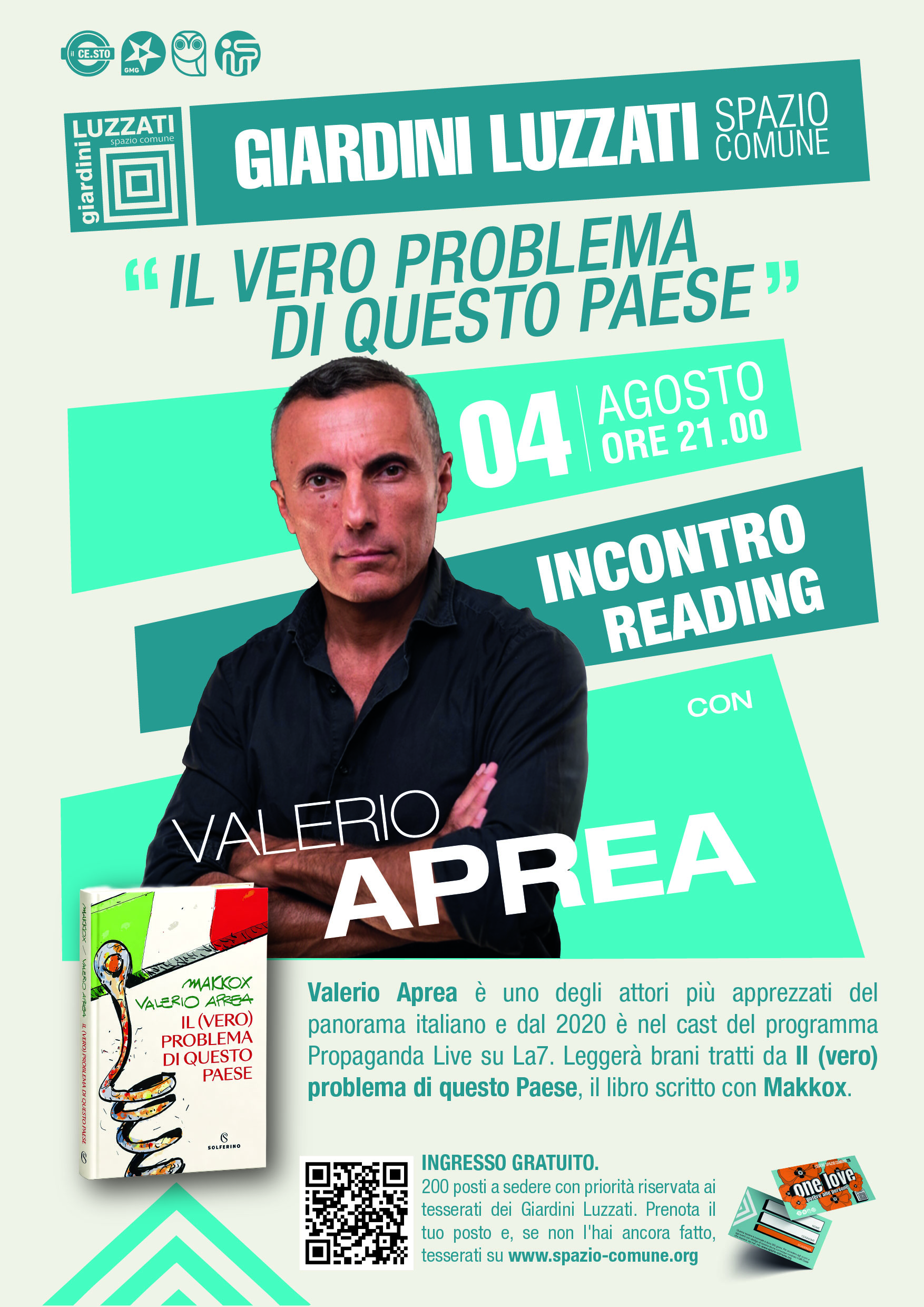 Valerio Aprea incontro reading de: Il (vero) problema di questo Paese
